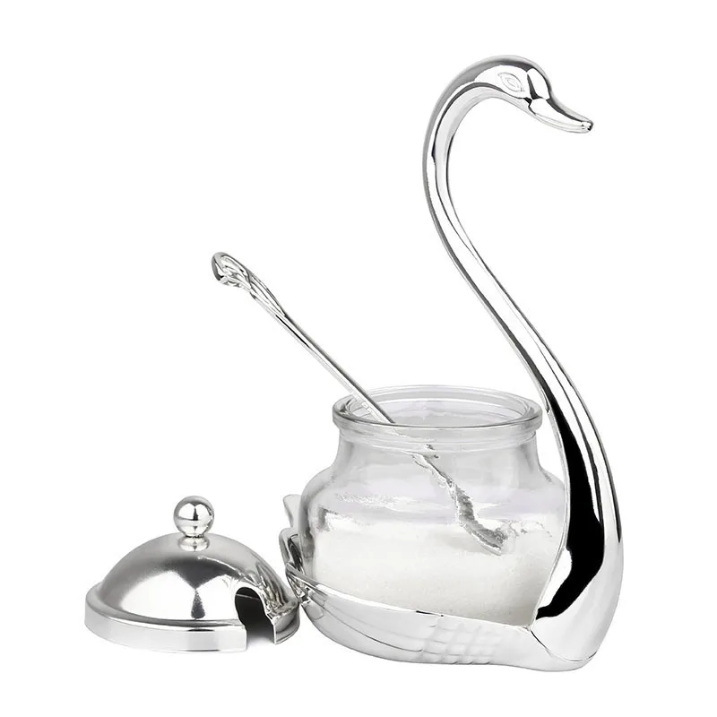 حار بيع الألومنيوم سبائك بهار وعاء التوابل الحاويات التوابل الزجاج جرة الملح وعاء السكر الفلفل القهوة التخزين المنظم بجعة