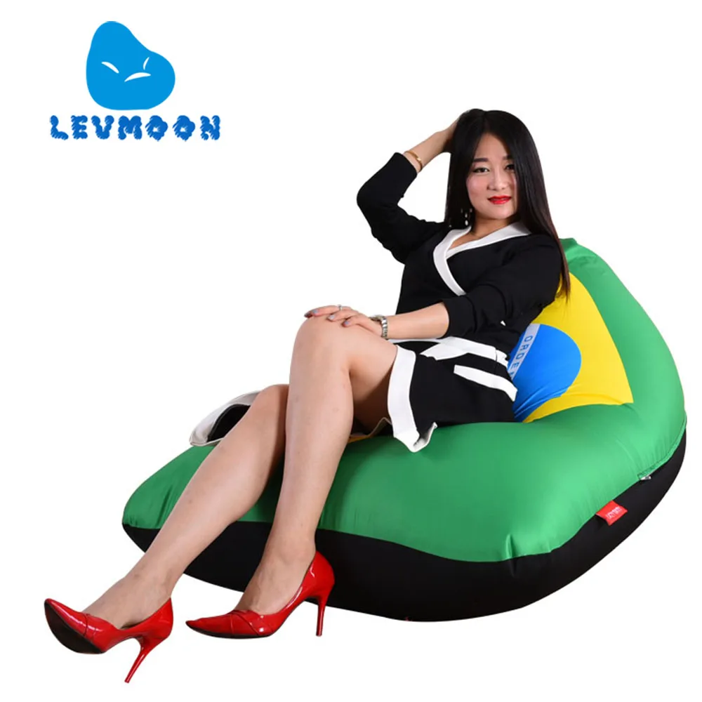 buy LEVMOON Beanbag Sofa Chair Brazil Flag Seat Zac Bean Bag Bed Cover Without Filling Indoor Beanbags