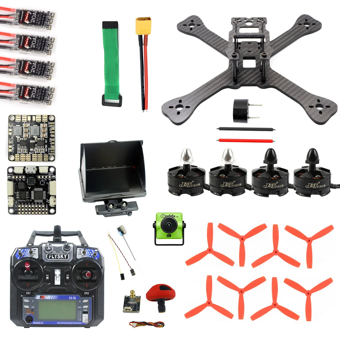 DIY TX5-210 210 мм 2,4G RC гоночный Дрон мини Квадрокоптер SP F3 Caddx Turbo S1 камера ночного видения 5,8G VTX FPV очки для монитора - Цвет: Combo 8