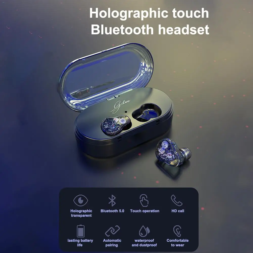 

6Z Wireless Bluetooth Earphones Bi-Sports Invisible Long Endurance In-ear Mini Mini Earphone Touch 5.0 Waterproof IPX7 Headset