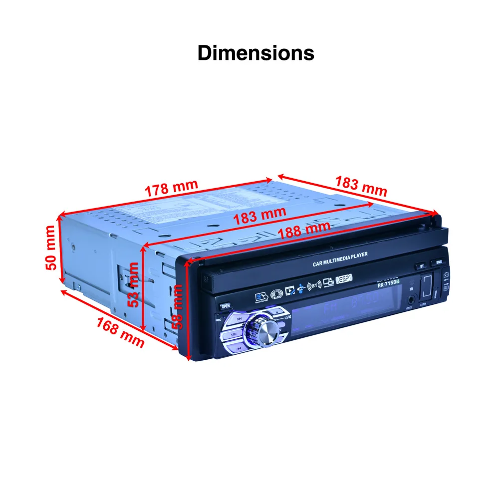 Discount Car stereo RK7158B 1 Din Quad Core Universal Car DVD  Multimedia 7inch car video player WIFI Bluetooth radio automotivo 4