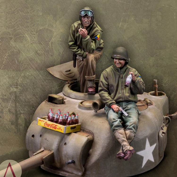 1/35 Смола Модель комплект WW2 Танк солдат фигурки(включая автомобиль) неокрашенный и разобранный 295 г