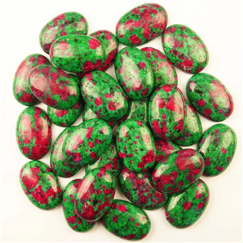 Красивые 10 шт. 25x18x7 мм Rubys in Fuchsite Овальные Кабошоны Ca180524 (отправка случайным