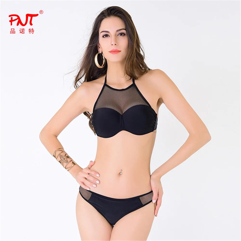 Black Lace Mesh Patchwork Bathing Suit Plus Size Bikini Sexy Low Waist Swimwear Women Hollow Out High Neck Bandeau Swimsuit XL plus-size-black-swimsuit : image Black Lace Mesh Patchwork Bathing Suit Plus Size Bikini Sexy Low Waist Swimwear Women Hollow Out High Neck Bandeau Swimsuit XL plus-size-black-swimsuit