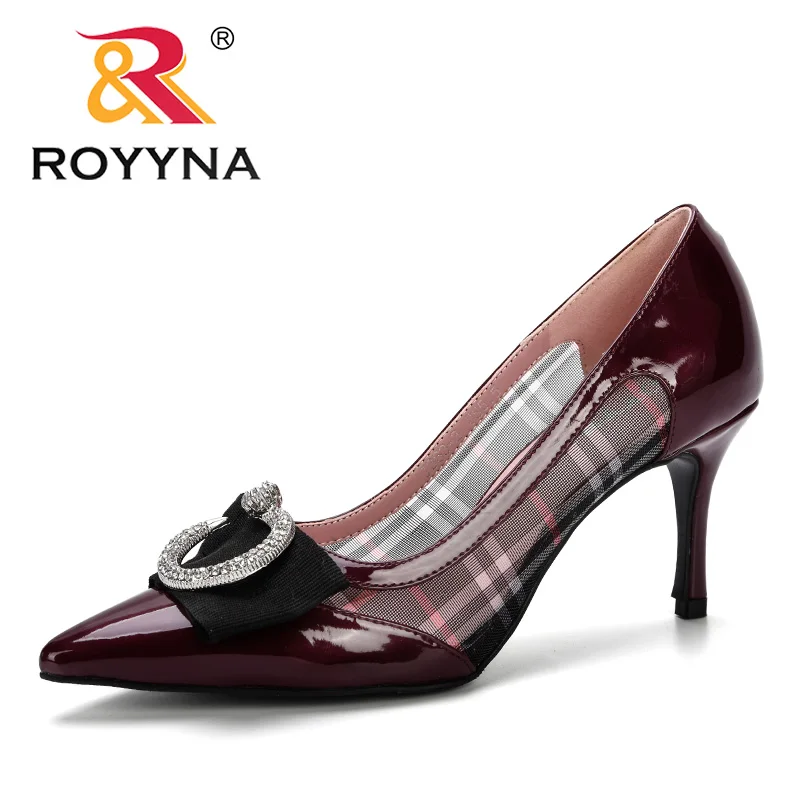 Туфли лодочки ROYYNA женские пикантные боковые прозрачные сетчатые заостренный