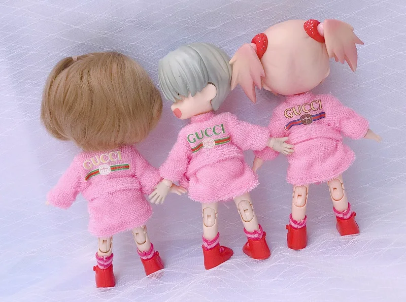 

[OB035]Free Shipping 4" Obusit11 Clothes # Pink Pajama , Socks and Shoes fit for 4 inch OB11 1:12 Scale doll outfits for Retail