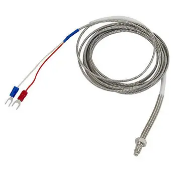 

0 to 500 Celsius 6mm Thread Probe Innerspring Thermocouple 3 Meters