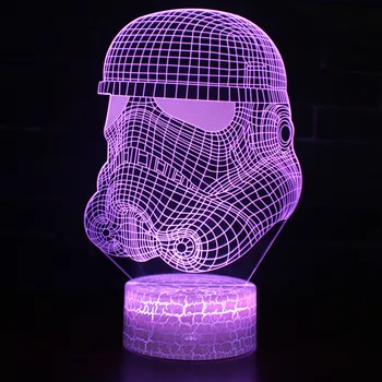

White Warriors 3d Led Table Lamp Acrylic Usb Plug In Smart Smart Night Light Christmas Decorations Gift For Baby Room Desk Lamp