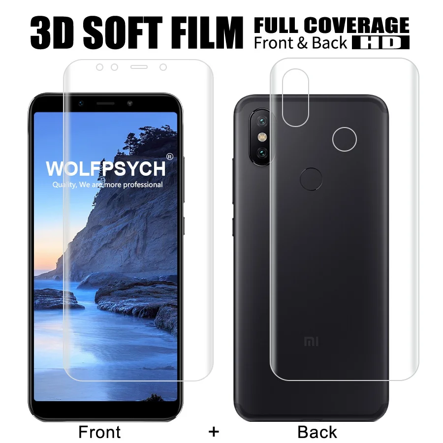 

Front + Back Soft Film For Xiaomi Mi A2 6X Lite Screen Full Cover Protector For Mi A1 5X Silicone Hydrogel Sticker