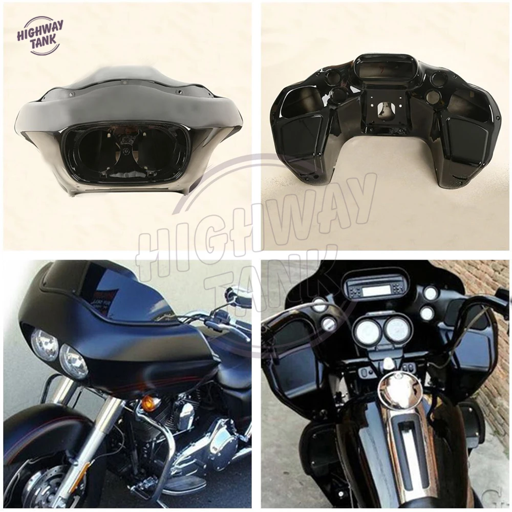 Черный впрыск ABS мотоцикл внутренние и внешние крышки-обтекатели Чехол для Harley FLTR Road Glide 1998-2013