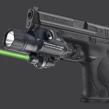 500 люмен ультра яркий военный светодиодный фонарь светильник тактический фонарик для оружия зеленый лазерный прицел w/задний переключатель для пистолета ручной пистолет