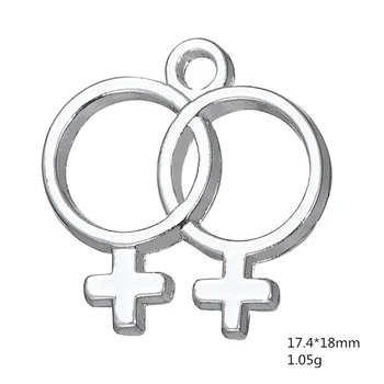 

Antique Silver Women Symbol Pendant Female Note Charms For Handmade Jewelry Bracelets Necklace Making DIY Accessories 50pcs