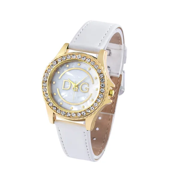 Relojes mujer, роскошные Брендовые женские часы DqG, романтические, Звездные, со смайликом, наручные часы, стразы, женские часы - Цвет: Белый