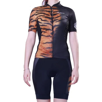 

2017 Summer Women 's Cycling Jerseys Bicycle Short Sleeves Cycling Sets MTB Team Bike Sport Suits Shirts Padded Clothing H074