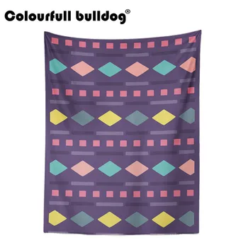 

Colorful Geometry Tapestries Blue Pink Yellow Wall Hanging Bohemian Rhombus Rectangle Dots Arrow Feather Bedspread Decor Bedroom