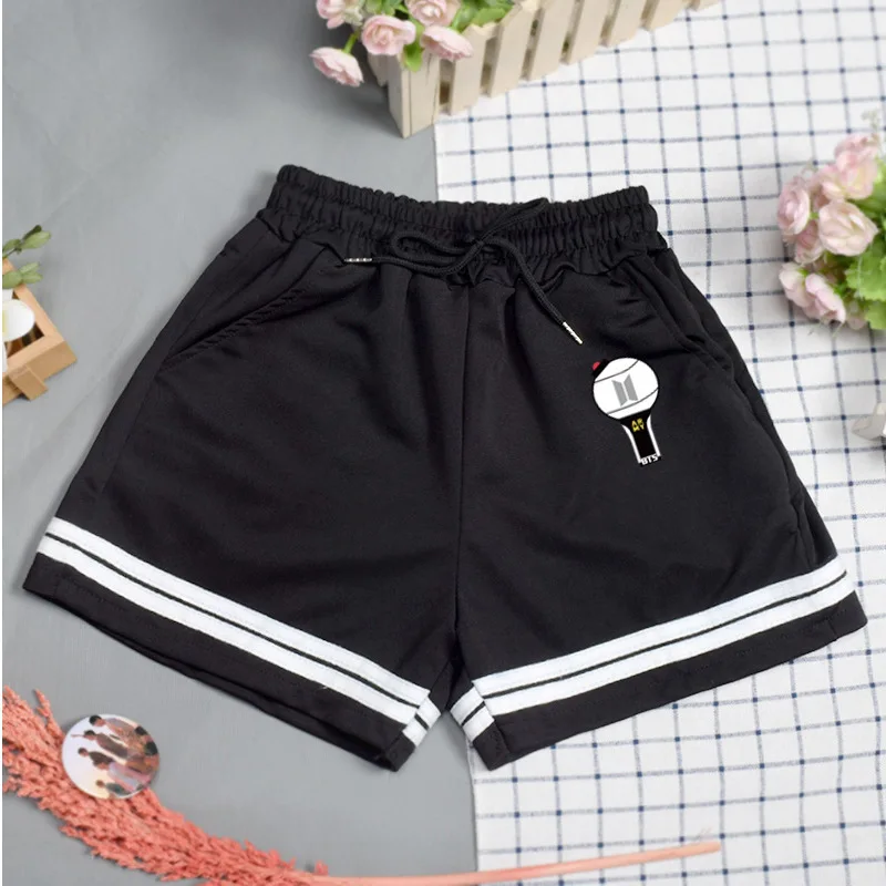 

kpop got7 blackpink twice shorts Women Casual Short Pant Femme Contrast Elastic Waist Shorts Fast Drying Drawstring Clothing