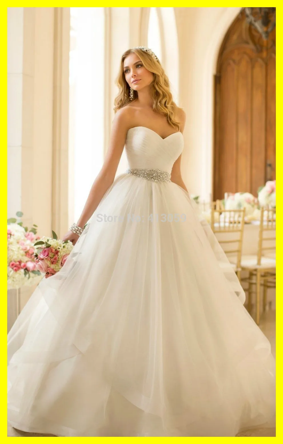 black flowy wedding dress