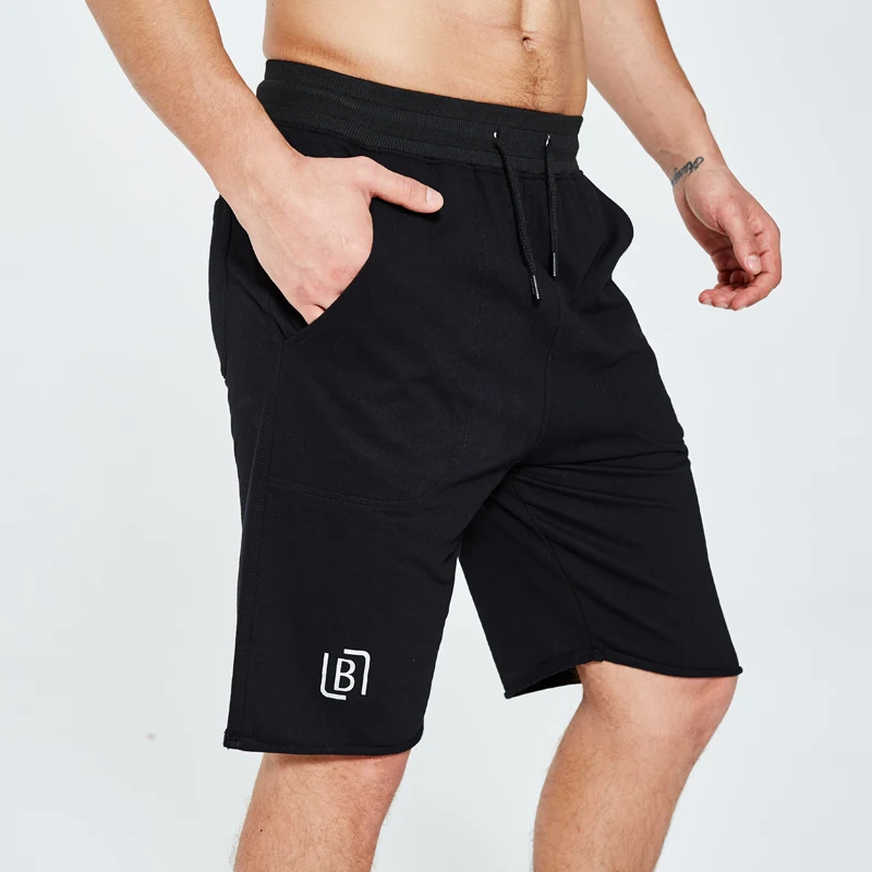 Мужские короткие летние хлопковые шелковые повседневные однотонные шорты с буквами в европейском и американском стиле