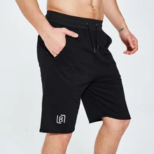 Мужские короткие летние хлопковые шелковые повседневные однотонные шорты с буквами в европейском и американском стиле