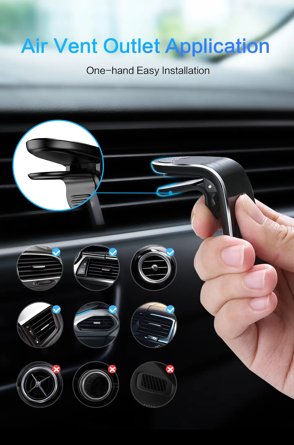 ACCEZZ магнитный автомобильный держатель для телефона с вентиляционным отверстием l-образный автомобильный Магнитный gps универсальный держатель для мобильного телефона для iPhone 11 Pro Max samsung