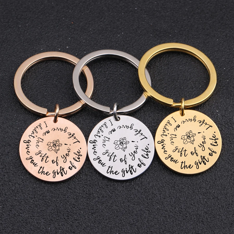 

Adoption Key Chain Foster Parent Step Children Gift Woman Mother In Law The Gift Of You Hand Stamped Jewelry Keyring 1 pcs