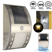 Горячая Распродажа Водонепроницаемый 3 светодиодный светильник на солнечной энергии с датчиком движения, наружный настенный светильник для сада
