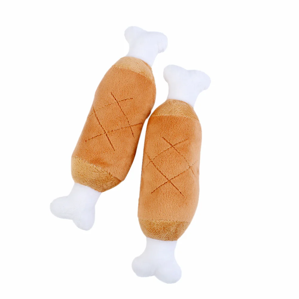Plush Bone Chicken Legs Shape Sound Toys Soft Pet Dog Puppy Sounding