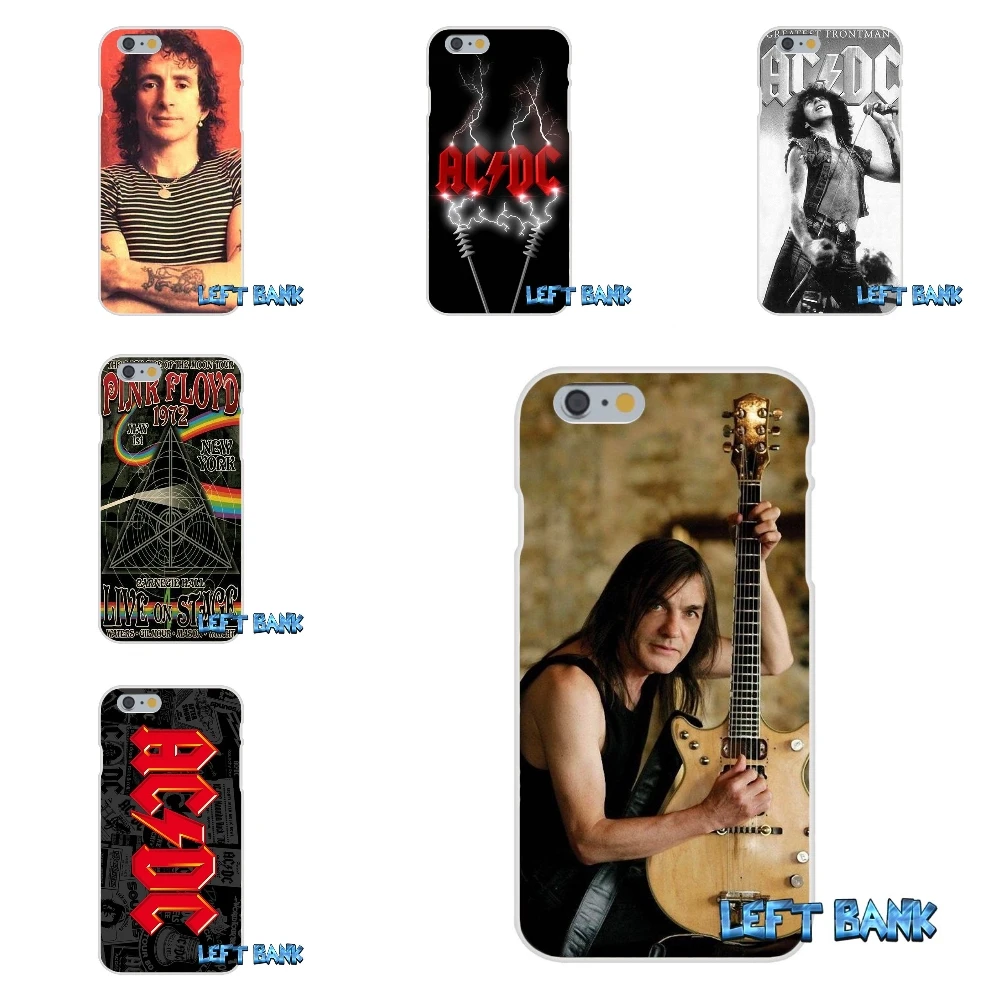 Мягкий силиконовый прозрачный чехол из ТПУ для Samsung Galaxy Note 3 4 5 S4 S5 MINI S6 S7 edge ACDC Rock