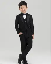 5 pcs boy children piano costume boy England suit boys suits for weddings jacket pats vest