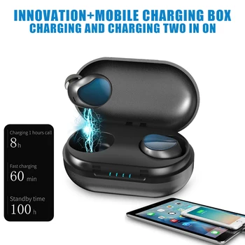 

Bluetooth 5.0 Headsets True Wireless Earphones Mini TWS In Ear Earbuds with Charging Box Cordless Handsfree Sports Earphones