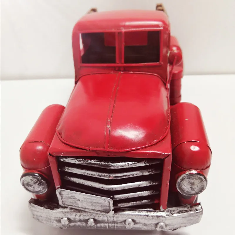 Рождество большой размер красный грузовик столешница Декор Новогодние товары для детей металлическая модель автомобиля с подвижными колесами