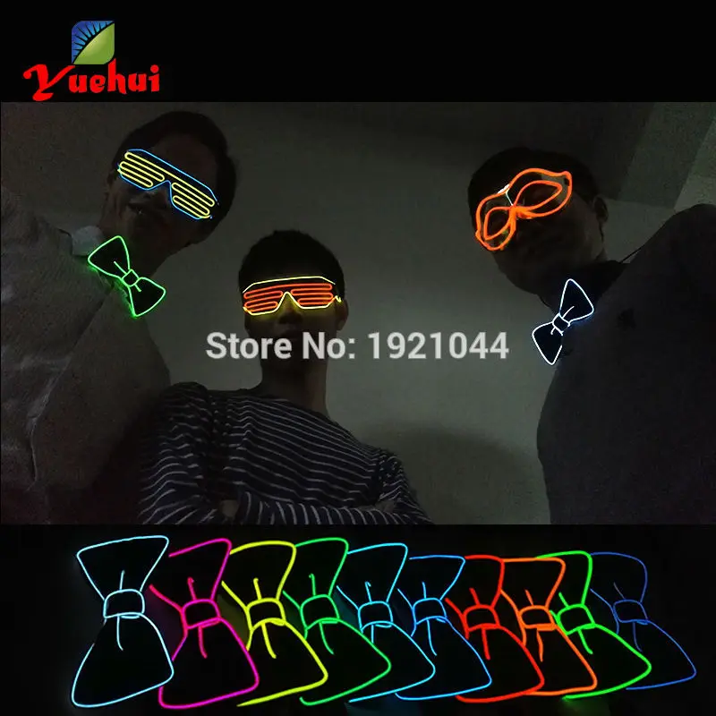 Sound activated 10 Colors Fashion Cravat Glowing Flashing EL Bow Tie electronic DJ's LED bowTies for party bar club DJ | Дом и сад
