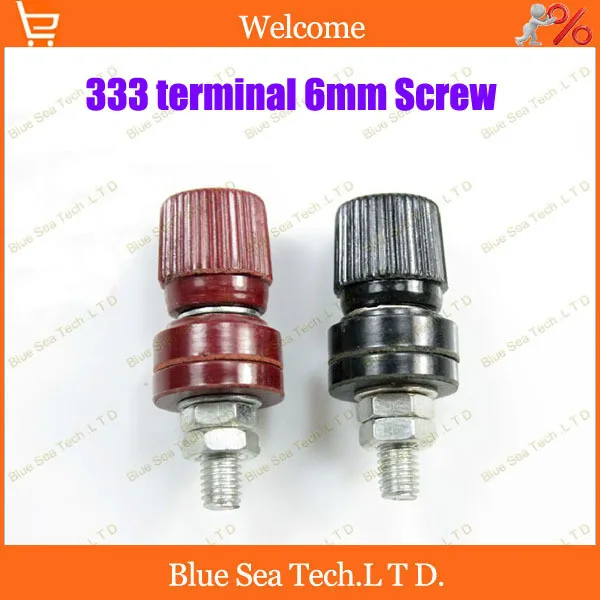 

10pcs New 333 terminal banana socket,Audio output connector Screw:6mm red and black two color Free Shipping