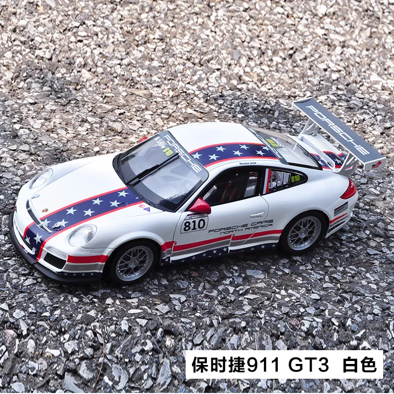 1:18 литая под давлением модель спортивного автомобиля игрушки для Porschedal 911 Gt3 чашка с рулевым колесом управление передним колесом рулевая игрушка с коробкой