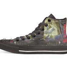 Лесной боги дизайн дышащая Повседневная Высокая обувь на шнуровке холщовая обувь кеды