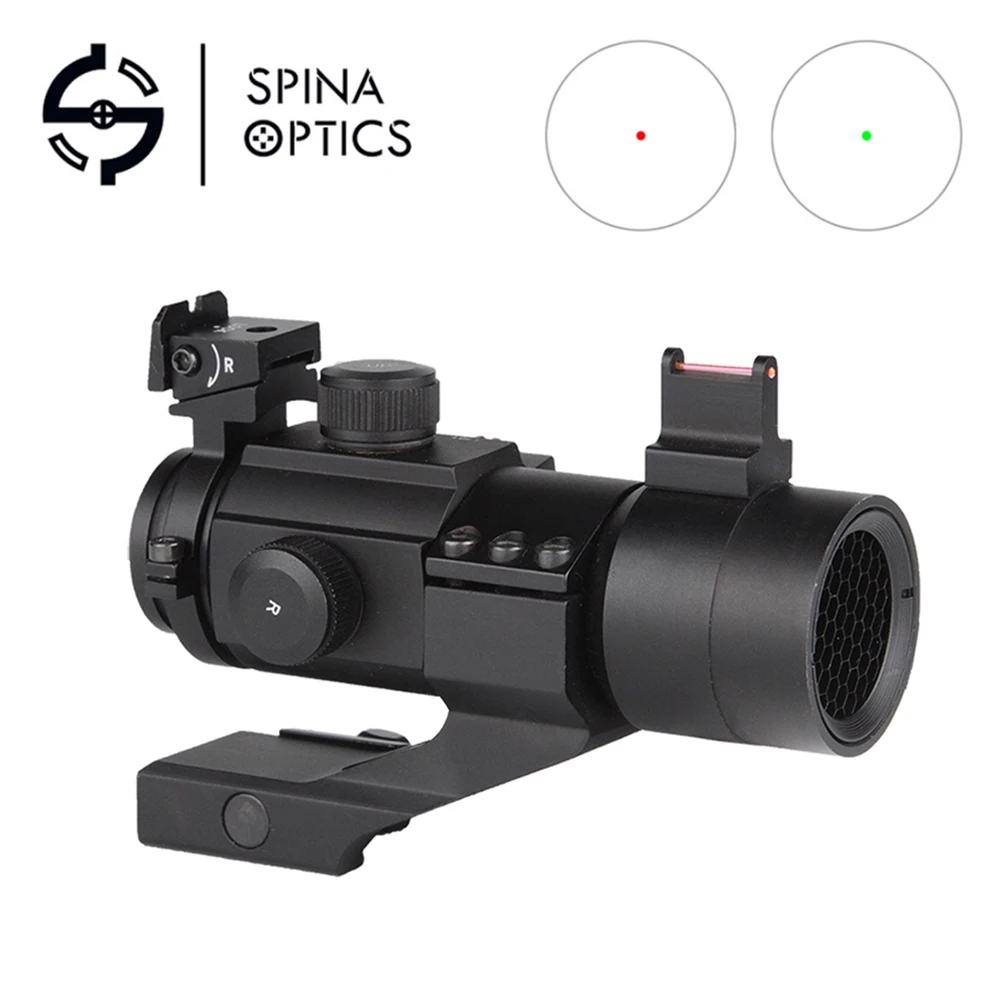 Spina оптика Riflescope 1X30 волокно оптический прицел красный зеленый точка зрения для воздуха винтовка Охота Airsoft