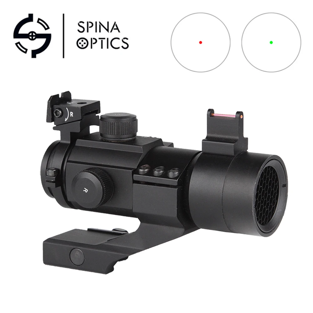 

Spina Optics Riflescope 1X30 Fiber Optical Scope Sight Red Green Dot Sight For Air Rifle Hunting Airsoft