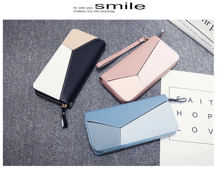 

Sweet Minty Purse PU Leather Wallet Elegant Handbag Geometric Bag for Cards Phone Coins Money Bag for Women Mochila