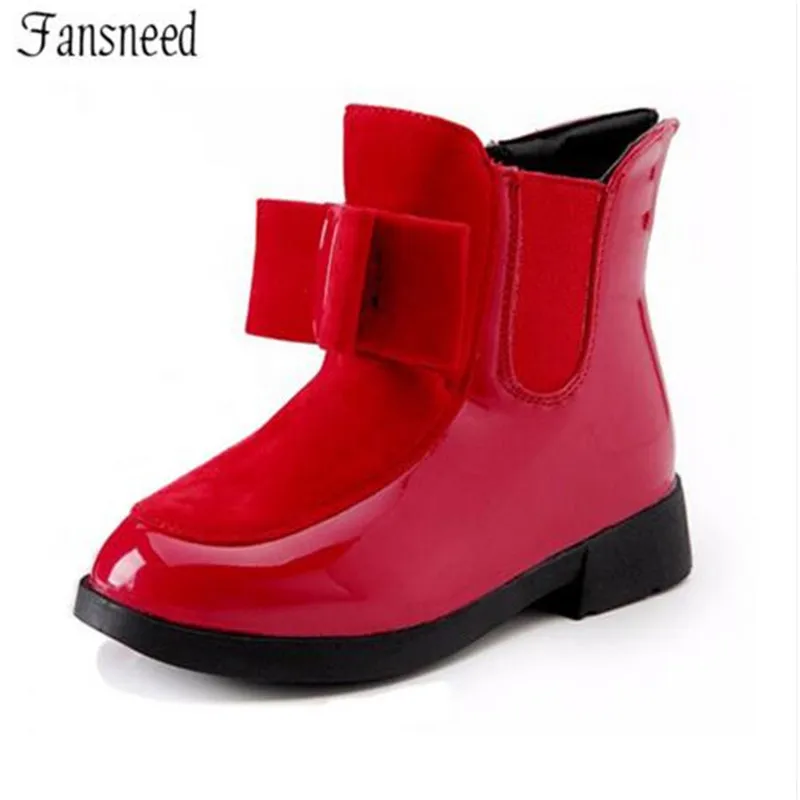 2017autumn and winter boots children's shoes girls bow in the wind with ...