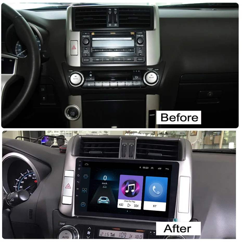 Top Hot sale 9 inch 2.5D IPS HD multi-touch screen Android 8.1 NAVI for Toyota PRADO 2009-2013 with Bluetooth USB WIFI support SWC 1