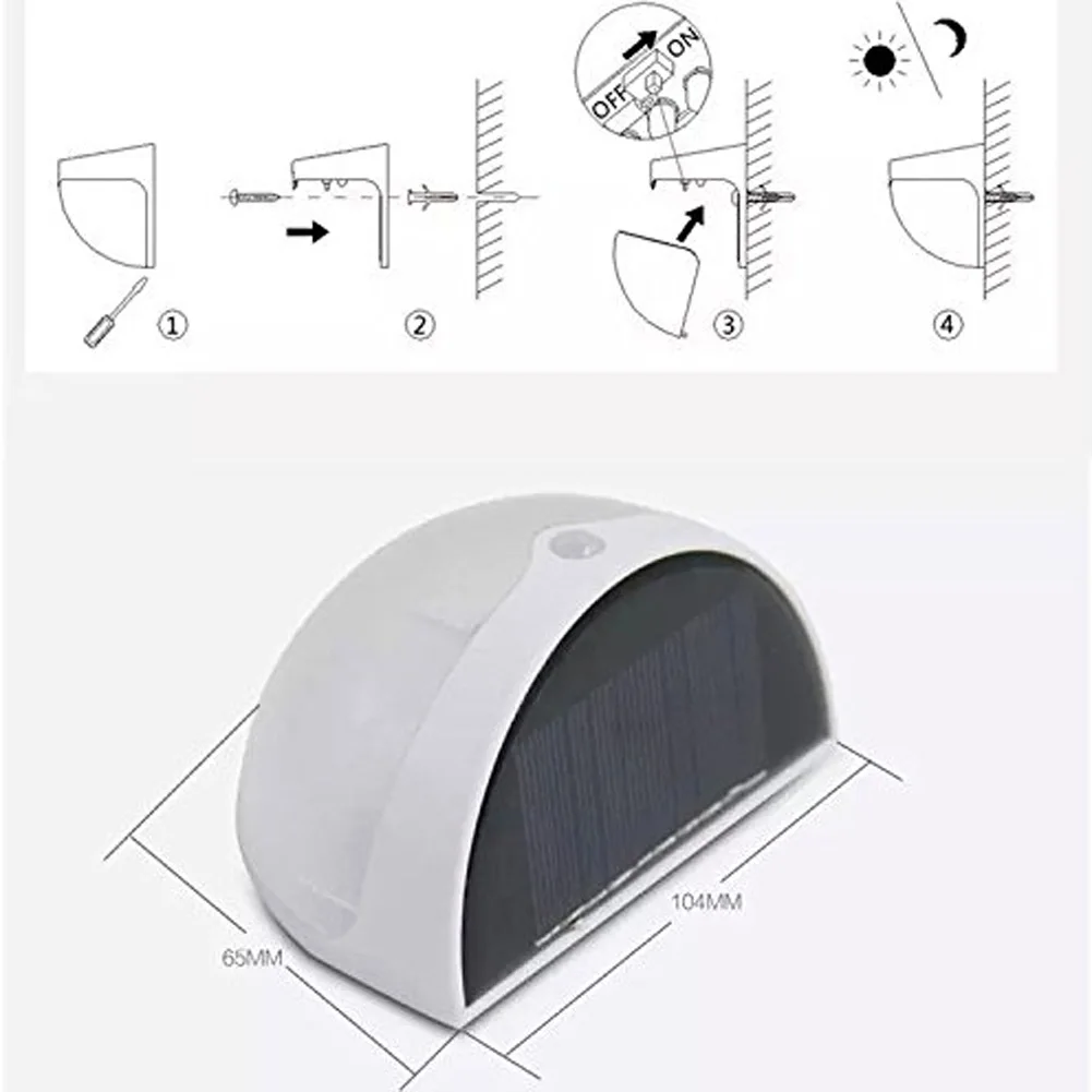 6 светодиодный светильник белого/теплого белого цвета, светильник с датчиком, водонепроницаемый светильник на солнечных батареях, настенный светильник, ночной Светильник для садовых водостоков