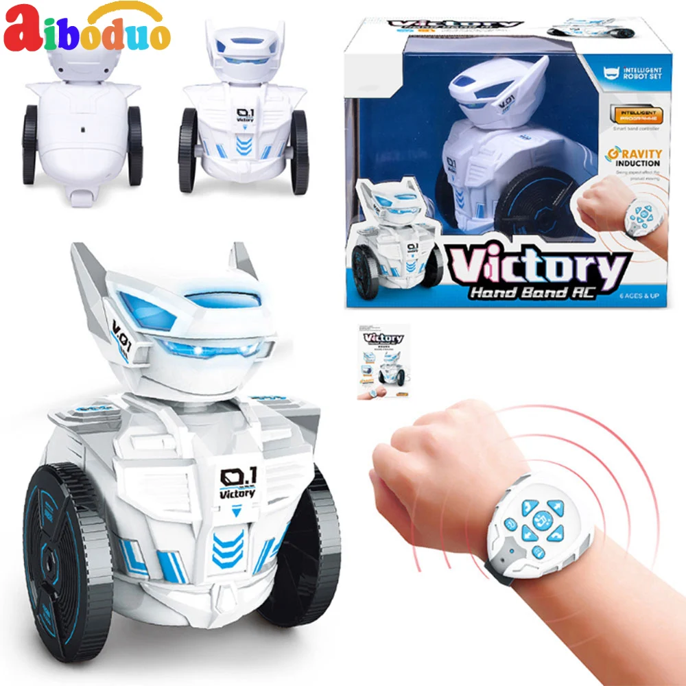 

AIBODUO Robot USB Charging Watch Remote Sensin Figure Toy Robot Control RC Robot Toys Boys Children Birthday Gift