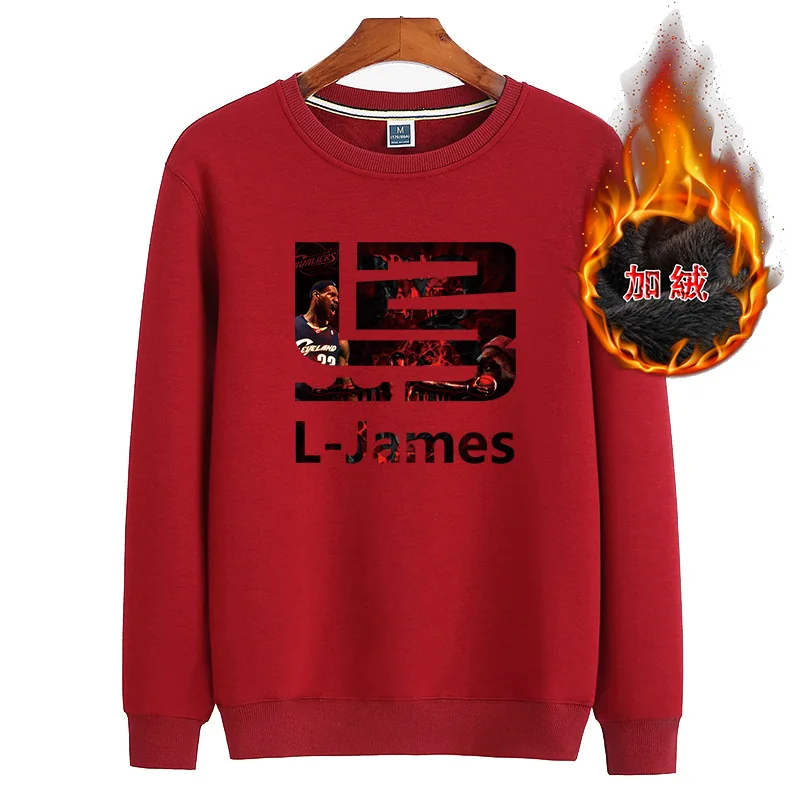 

Men's Sports Basketball Coats TMcG/LJames/DRose LOGO Large Size Loose Sweaters Cotton Breathable Fleece Thermal Hoodies No Caps