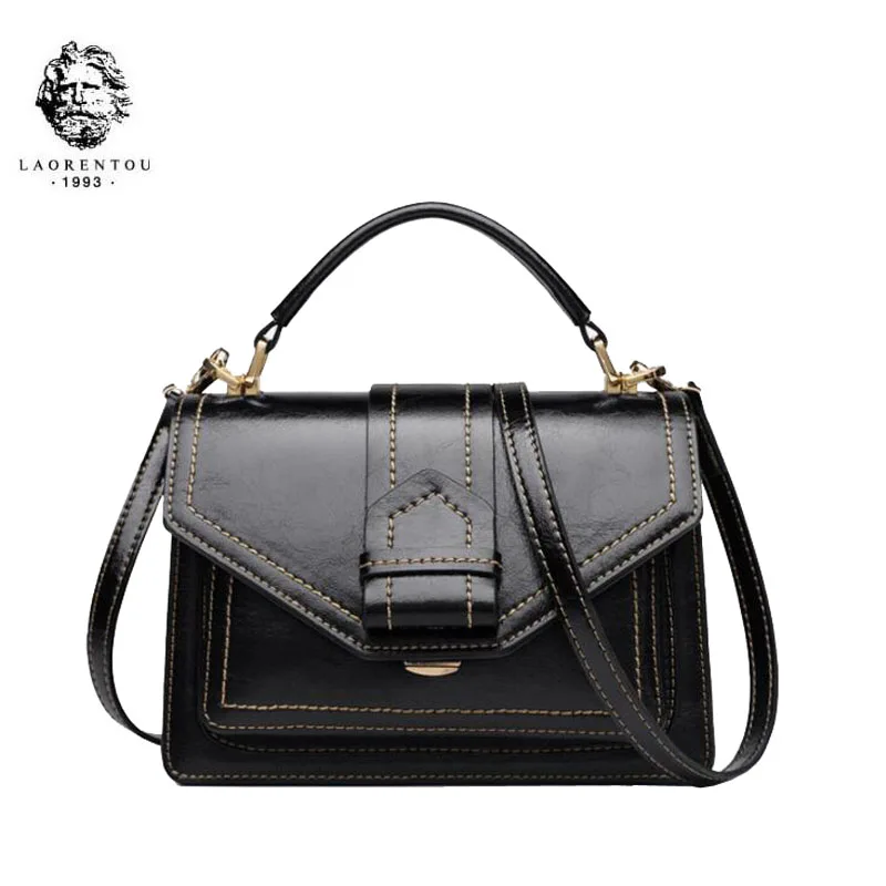 

LAORENTOU women leather bag 2019 new fashion Korean handbag Retro wild shoulder ladies messenger bag