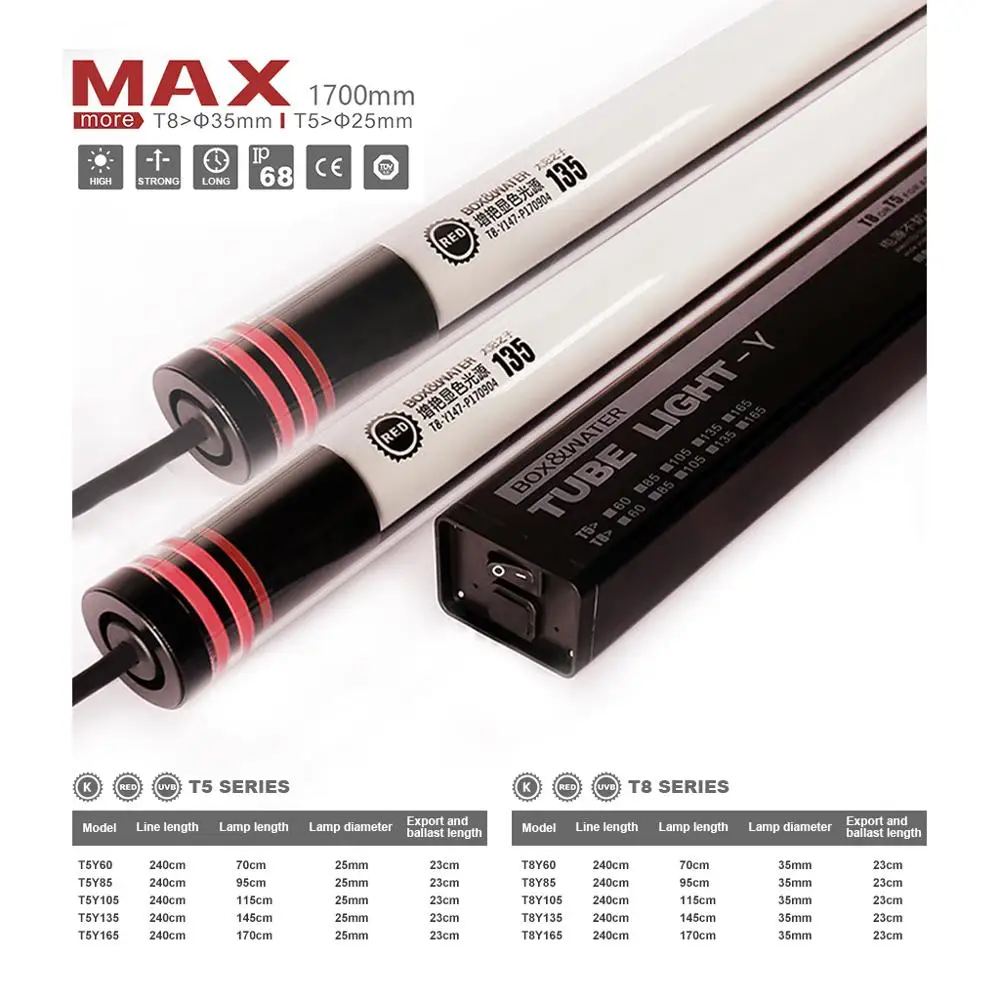 

White Red Yellow Color Fish Tank LED Lighting Underwater Bar Lights Waterproof Aquarium UV Lamp Light Submersible Sterilization