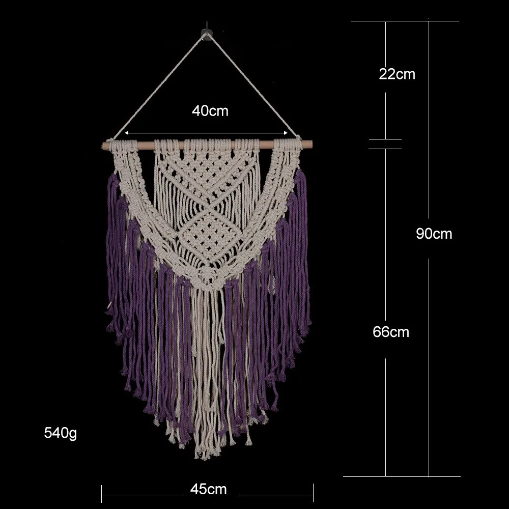 Вязаный богемский настенный гобелен ручной работы из хлопка с кисточками гобелены Гостиная свадебное оформление для церемоний настенное искусство
