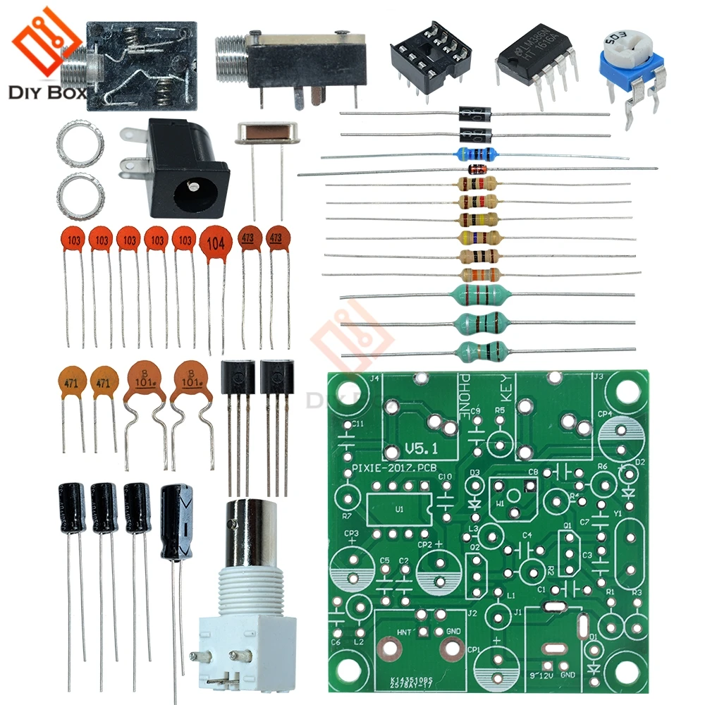 

1 Set DIY RADIO 40M CW Shortwave Transmitter QRP Pixie Kit Receiver 7.023-7.026MHz Short Wave Transmitter DC 9V-14V In Stock
