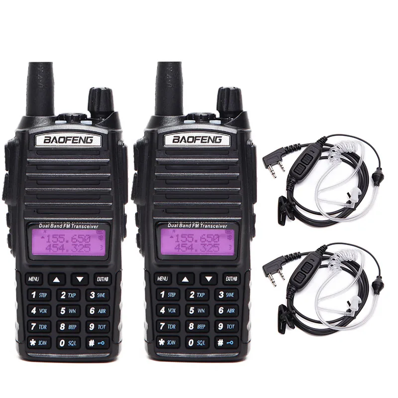 

2PCS Baofeng UV-82 Plus 10KM 8W Powerful Walkie Talkie two way Radio Transceiver Amador upgrade of UV 82 + Acoustic Headset