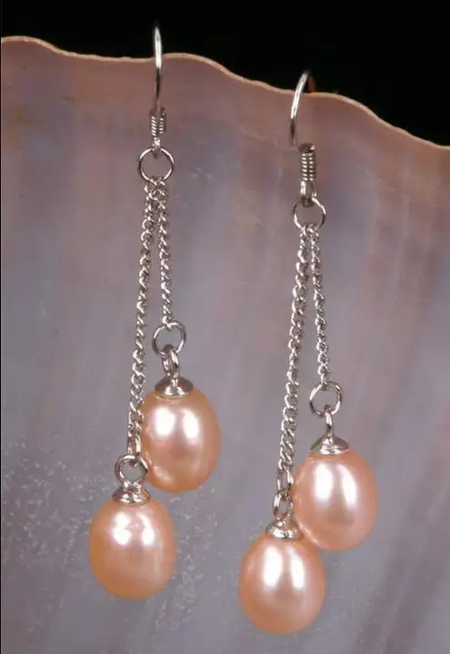 

Hot sell Noble- Wholesale price 16new ^^^^Fashion Women's 6-7mm Pink Freshwater Pearl 925 Silver Earrings