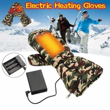 Зимние перезаряжаемые перчатки с подогревом на открытом воздухе холодный теплый мотоцикл катание на велосипеде защитные перчатки камуфляж цвет